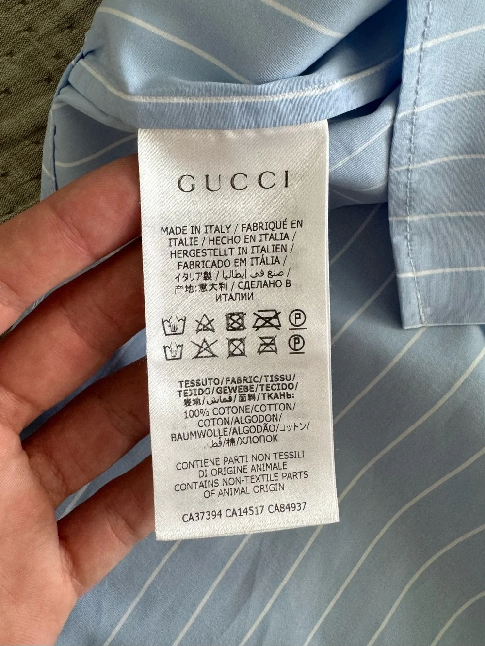 Gucci Blue Stripe Long Sleeve Collared Button Up Dress Shirt | Made in Italy